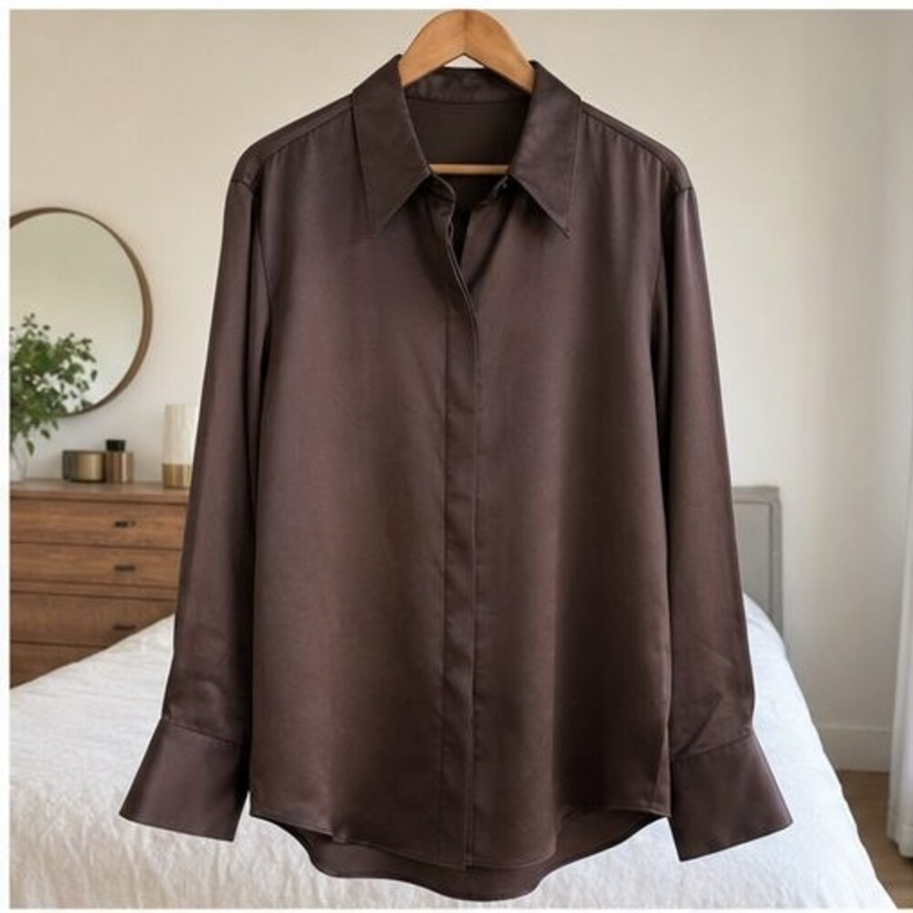 Navy Button Blouse